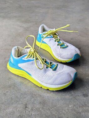 Topo Women's Fli-Lyte 4 White Lime 3mm Drop Athletic Running Shoes size 9